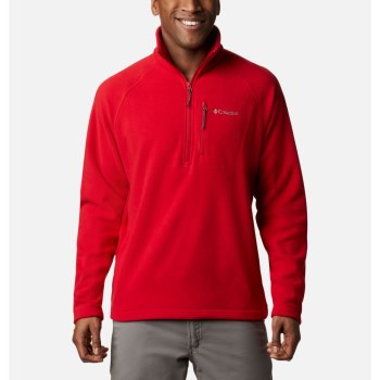 Columbia Fast Trek III Half Zip Fleece, Pullover Azules Rojos Para Hombre | 264037-ZXH